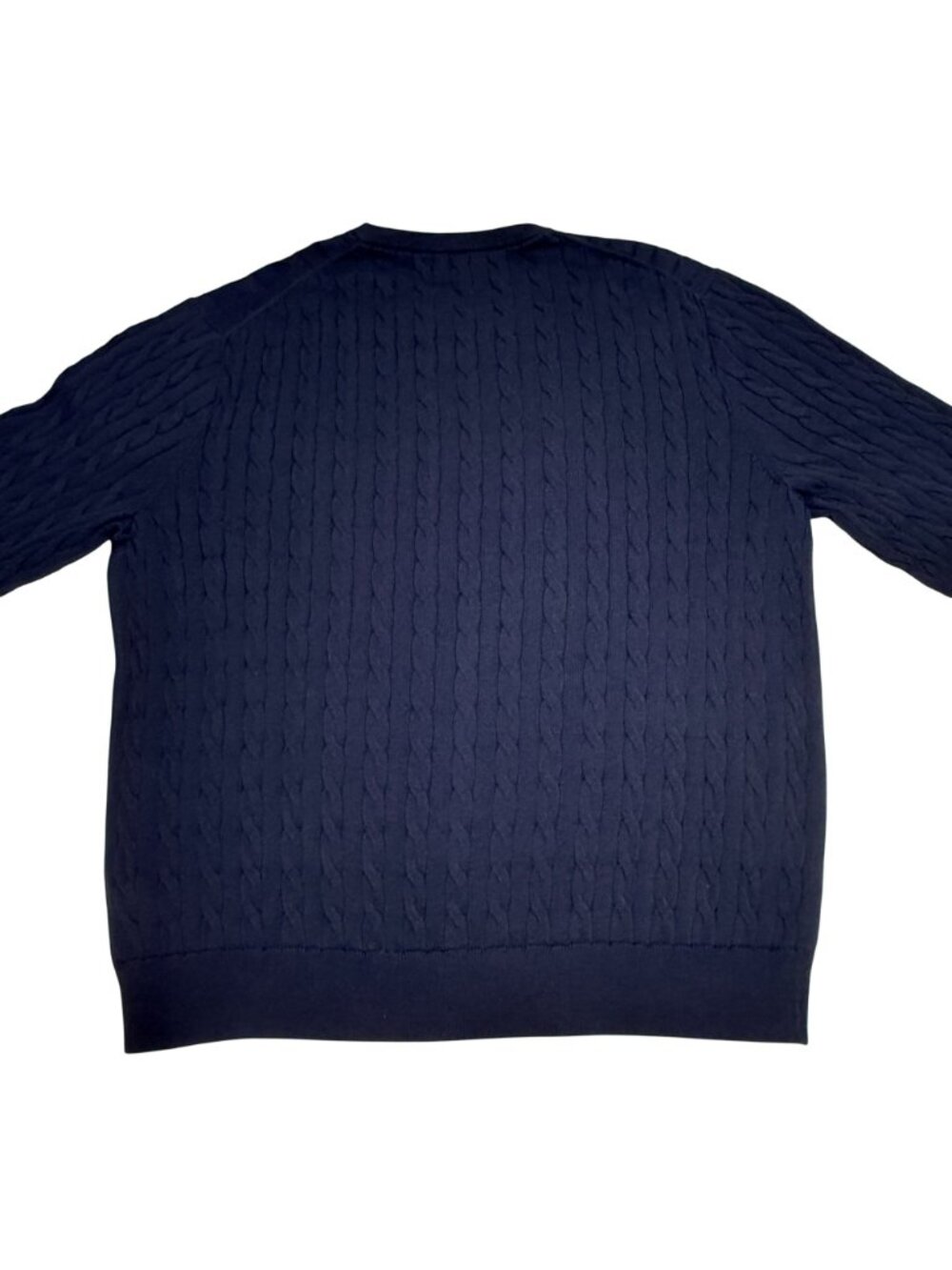 J.Crew Men's Navy Cable-Knit Crewneck Sweater XL 100% Cotton Style #BV493 - Picture 3 of 14